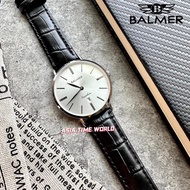 [Original] Balmer 1001G SS-14 Sapphire Men's Watch with Silver Dial Black Genuine Leather | Official Warranty