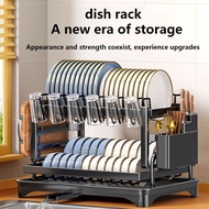 Kitchen Dish Rack Drainer Tray with Tray Organizer Storage Rack Sink Dish Rack Bowl Rack Kitchen Shelf