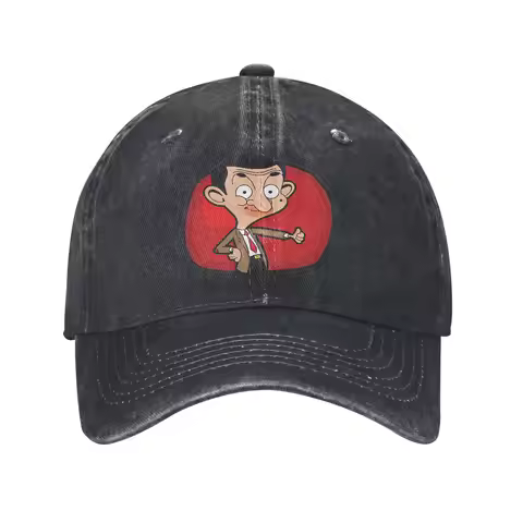 Mr. Bean Cartoon Baseball Cap Sun Outdoor Sport High Quality Washed Trucker Hat Unisex-Teens Classic