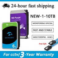 3.5" PURPLE/SKYHAWK Hard Drive Surveillance Hard Disk 1TB/2TB/3TB/4TB/6TB/8TB/10TB HDD