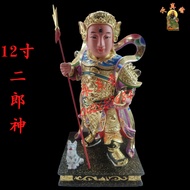 40cm Camphor Wood Erlang God Erlang True Jun God Statue Golden Body Buddha Statue Handmade Solid Woo