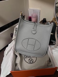 Hermes Mini Evelyne聖杯藍 連twilly
