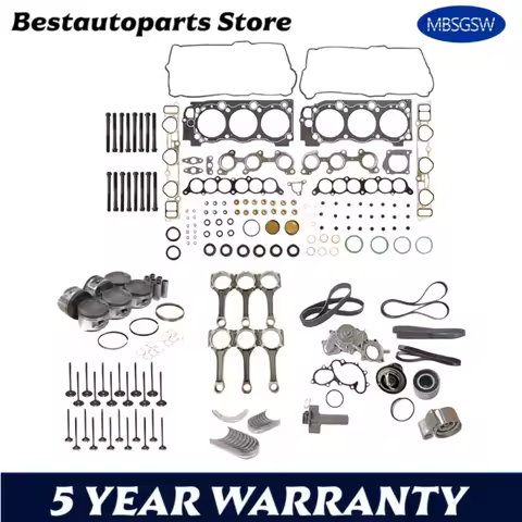 Engine Rebuild Timing Belt Kit Gasket Piston Ring Con Rod Bearing Set Water Pump Fit 3.4 L 5VZ-FE Fo