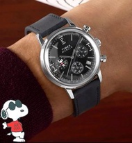 [包順豐] Peanuts Snoopy Timex Marlin Chronograph Joe Cool 40mm Leather Strap Watch TW2Y48500 Quartz Wat