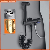 Heavy Duty SUS304 Black Bidet Spray Set With Valve Stainless Steel Bathroom Toilet Sprayer