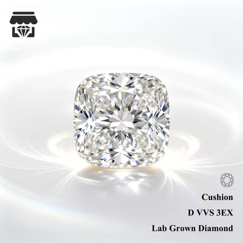 HPHT CVD VVS1 Real Diamond Round Cushion Lab Grown Diamond Without Certificate for Rings Necklace Br