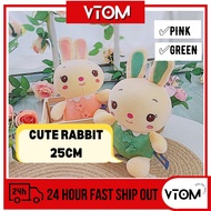 VTOM Rabbit Doll With Chubby Face (25cm) Bunny Soft Toy Stuffed Toys For Collection / Baby | Anak Patung Arnab