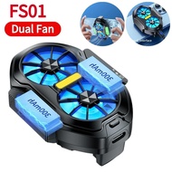 FS01 Cooler HP Dual Fan Rechargeable Mobile Phone Cooler Long Lasting Stronger Cooling Fan Type-C fo