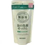 MIYOSHI肥皂無添加泡沫潔面皂 補充裝 180mL