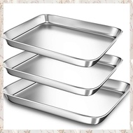 (XCRM) Baking Sheet Pans for Toaster Oven Small Stainless Steel Cookie Sheets Metal Bakeware Pan Stu