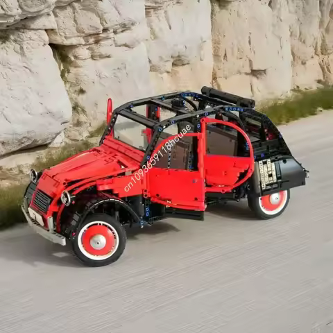 2237Pcs Citroënes 2CV Charleston Classic Retro Car Vintage Automobile diy Education Model Moc Buildi