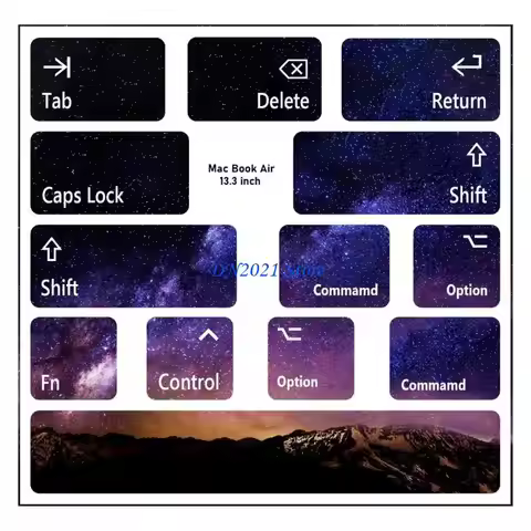 F3KE Notebook English Keyboard Sticker Color Button Sticker For macair Laptops Film