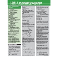RE PRINTED: 2022 CFA Level I Schweser Quicksheet (Kaplan Schweser)