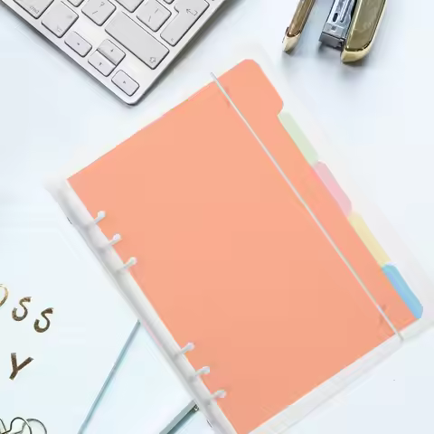 2Pcs Clear A5 Binder Notebook Organizer Portable Office File Folder Premium Metal PP Document Holder