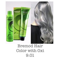 ♤☎✎Bremod ASH Hair Color Metallic Gray 9.01 with Oxi cream