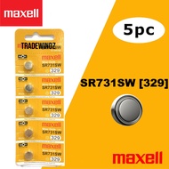 [MAXELL JAPAN] Watch Battery Batteries Silver Oxide 1.55V SR731SW - 329 5pcs Bateri Jam Tangan
