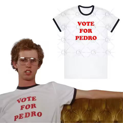 Napoleon Dynamite Vote For Pedro T-Shirt Casual Simple Short Sleeved Fashionable Streetwear Summer A