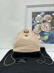 👜Chanel  Gabrielle Backpack Milk Tea color Size 22x25cm Series No 25**** 香奈兒 奶茶色 流浪背包 尺寸22x25cm 25開