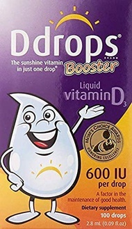 Ddrops, Booster, Liquid Vitamin D3, 600 IU, 2 Pack (0.09 fl oz (2.8 ml)) Ddrops Booster is a Liquid