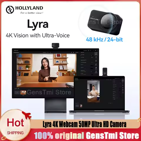 Hollyland Lyra 4K Webcam 50MP Ultra HD Camera AI Auto Tracking for Video Conference Live Streaming O