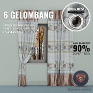 MAWAR Blackout CURTAINS 6 WAVES (SARMS) ROSE FLOWER MOTIF BLACKOUT 90% GRADE A PREMIUM MINIMALIST BL