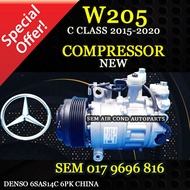 MERCEDES-BENZ W205 C-CLASS 2015-2020 YEAR 6SAS14C 6PK NEW COMPRESSOR/ KOMPRESOR (CAR AIRCOND SYSTEM)