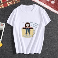 COD 2026Coffee Cup Girl T-shirt 2022 Spring Summer New Style Coffee Girl Print Casual T-shirt COD G8