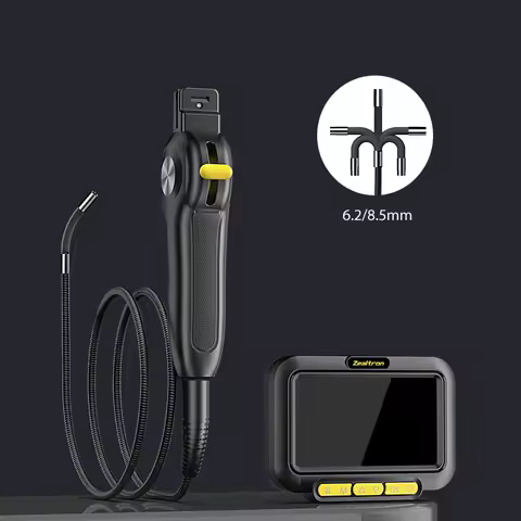 2-Way Steering Articulating Endoscope 6.2mm 8.5mm 1080P Camera with 4.3'' IPS Screen Split Design Bo