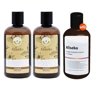 [พร้อมของแถม] Aliseko เอลิเซโกะ สบู่อาบน้ำ เจลอาบน้ำแก้ผื่นคัน 2 ขวด แถมฟรี ยาสระผม Aliseko  Shampoo 1 ขวด