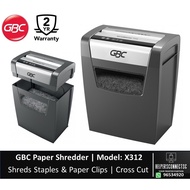 GBC X312 Paper Shredder | Shreds Paper Clips and Staples | 23 Litres Bin | Cross Cut | 2 Years Warra