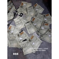 Women's denim shorts with gold thread and two buttons [Qc L1 product] 417