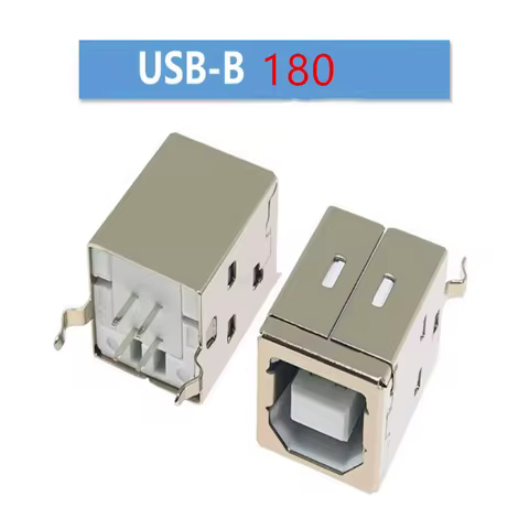 10pcs/lot Vertical B Female 180 Degree D Printer Port Vertical 4PIN USB BF180 USB Socket