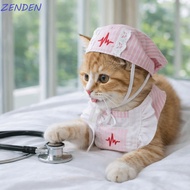 ZENDEN​ Cat Nurse Outfit, Funny Adjustable Cat Transformation Dress, Creative Breathable Nurse Hat P