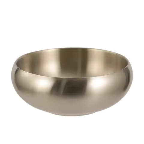 Korean Style Stainless Steel Golden Soup Bowl Rice Children's Double Insulated Single Commercial Kim