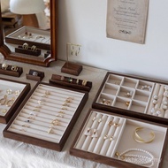 Ring Display Display Plate Jewelry Plate Props Wooden Jewelry Walnut Earrings Jewelry Color Photogra