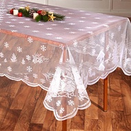(h6m) Christmas Lace Round Tablecloth Wedding Romantic Tablecloth Chic Table Cover