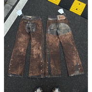 5650 Men Women Ignore Button Print Jeans
