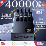 [SG Seller]66W Fast charging Power bank 40000mah powerbank portable charger built in cable