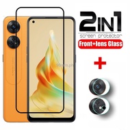 2 in 1 for OPPO Reno8 T Reno 8T 5G Tempered Glass Full Cover Screen Protector for OPPO Reno 8 7 6 5 Pro 4 4Z 6Z 7Z 5G Tempered Glass Camera Lens Protector