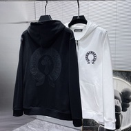 Chrome Hearts Chrome Hearts Leather Printed Zipper Hooded Sweatshirt Casual Jacket