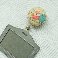 Lovely【日本布】3隻鳥伸縮扣環 +卡套、悠遊卡、證件套