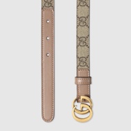 【100% original】Gucci narrow belt with double G buckle/belt