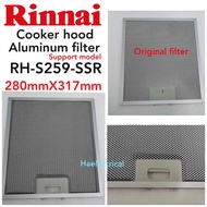 RINNAI RH-S259-SSR Cooker Hood Aluminium Filter RH-S259-SSR ( 280mm X 317mm ) (1pcs)