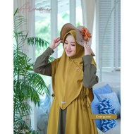 MX172 - Gamis Set Khimar Arumi Dress Two Tone Crepe by Aden Hijab