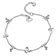 女用腳鍊 鑽石白鋼-- 勿忘我  送禮推薦