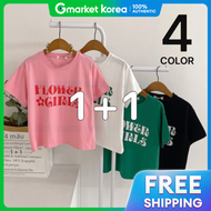 haven | Thời trang nữ áo thun ngắn tay chữ viết hoa Văn bản Hoa Cập 4 màu lựa chọn