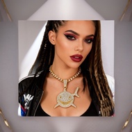 Ready Stock#吊坠 6ix9ine Same Style Large Shark Alloy Rhinestone Exaggerated Hip-Hop Men's Necklace No