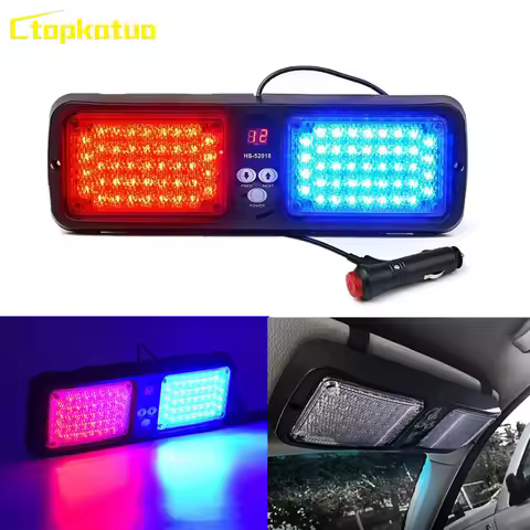 86 LED Strobe Light Sunshield Visor Car Warning Flashing Light Car Interior Windshield Beacons Lamp