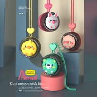 Portable Hanging Neck Fan for Kids, Rechargeable Personal Necklace Mini Fan, Cute Animal Lanyard Fan