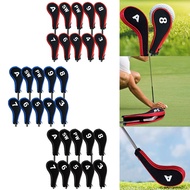 10Pcs Practical Golf Iron Head Covers Iron Golf Club Protective Black/Red/Blue Golf Club Iron Head P